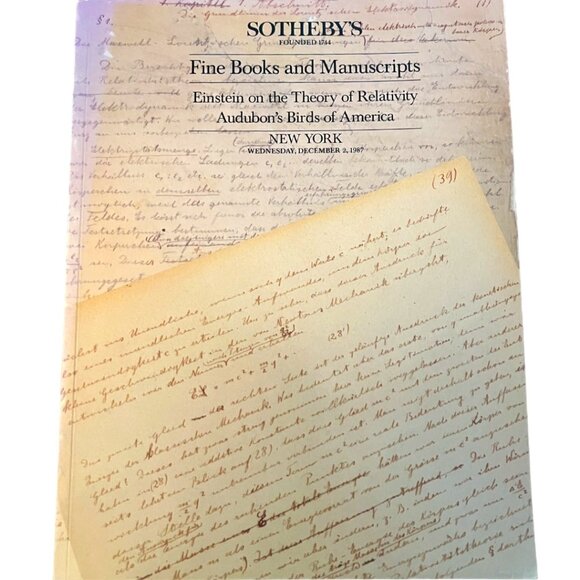 Sotheby's Einstein on the Theory of Relativity & Audubon's Birds of USA Auction - Picture 1 of 16
